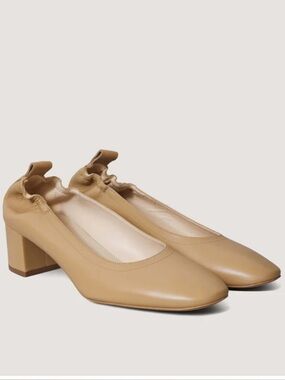 Everlane The Day Heel Light Taupe Sz 6 Block Heel Ballet Inspired NEW w/o Box
